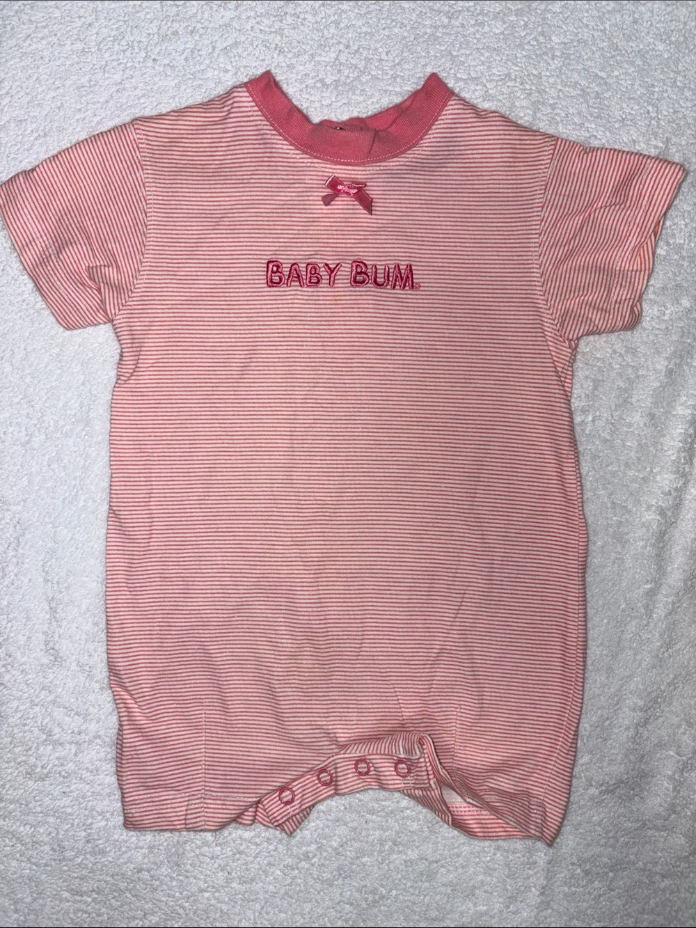 Baby B.U.M. Pink Stripe summer romper One-Piece girls 6/9m